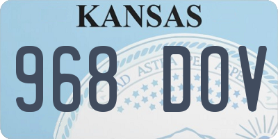 KS license plate 968DOV