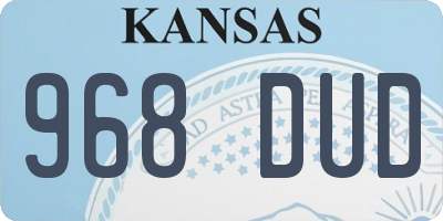 KS license plate 968DUD