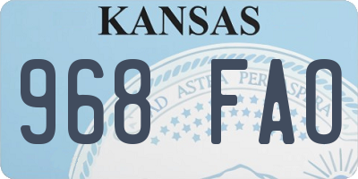 KS license plate 968FAO