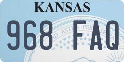 KS license plate 968FAQ