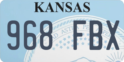 KS license plate 968FBX