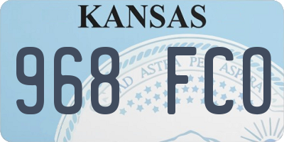 KS license plate 968FCO