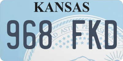 KS license plate 968FKD