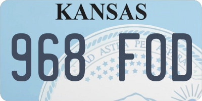 KS license plate 968FOD
