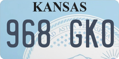 KS license plate 968GKO
