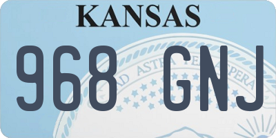KS license plate 968GNJ