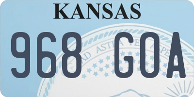 KS license plate 968GOA
