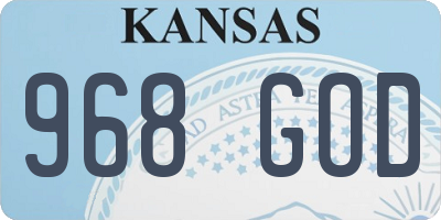 KS license plate 968GOD
