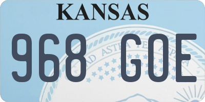 KS license plate 968GOE