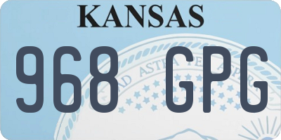 KS license plate 968GPG