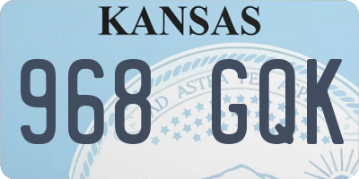 KS license plate 968GQK