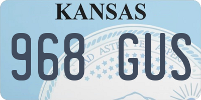 KS license plate 968GUS