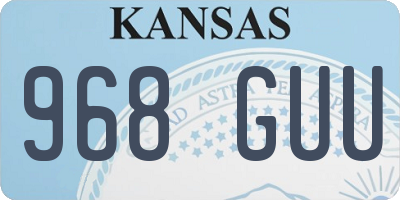 KS license plate 968GUU