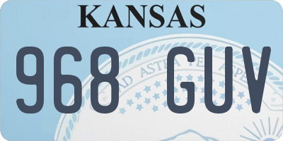 KS license plate 968GUV