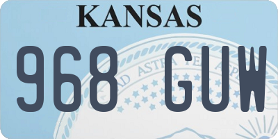 KS license plate 968GUW