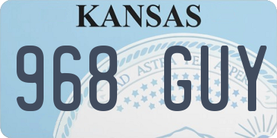 KS license plate 968GUY
