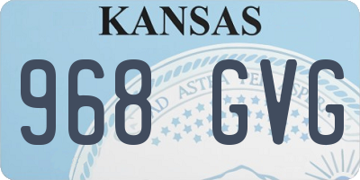 KS license plate 968GVG