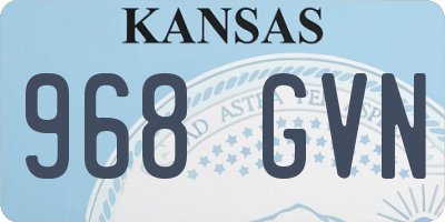 KS license plate 968GVN