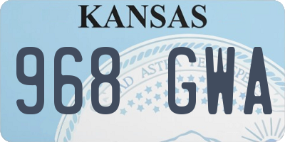 KS license plate 968GWA