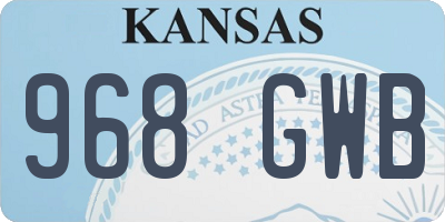 KS license plate 968GWB