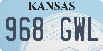 KS license plate 968GWL