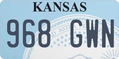 KS license plate 968GWN