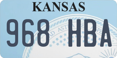 KS license plate 968HBA