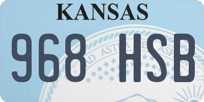 KS license plate 968HSB