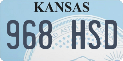 KS license plate 968HSD