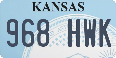 KS license plate 968HWK