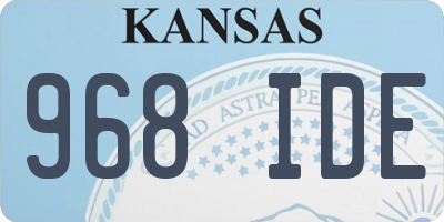 KS license plate 968IDE