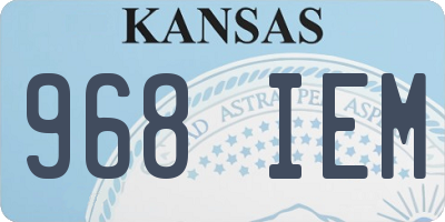 KS license plate 968IEM