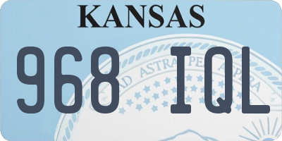 KS license plate 968IQL