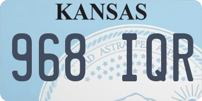 KS license plate 968IQR