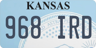 KS license plate 968IRD