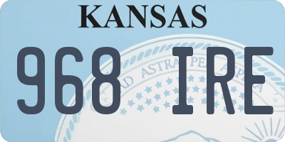 KS license plate 968IRE
