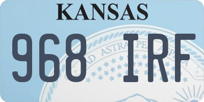 KS license plate 968IRF