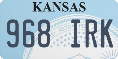 KS license plate 968IRK