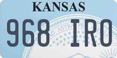 KS license plate 968IRO
