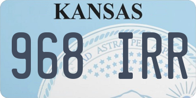 KS license plate 968IRR