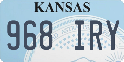 KS license plate 968IRY