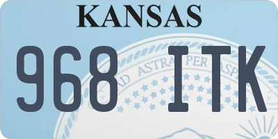 KS license plate 968ITK