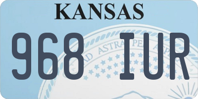 KS license plate 968IUR