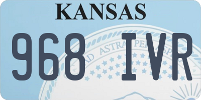 KS license plate 968IVR