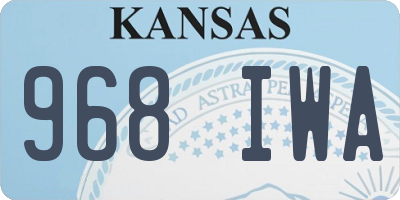 KS license plate 968IWA