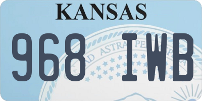 KS license plate 968IWB