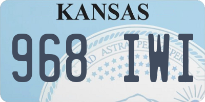 KS license plate 968IWI