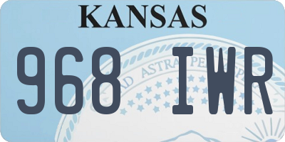 KS license plate 968IWR