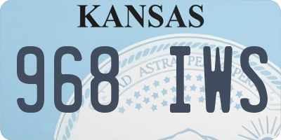 KS license plate 968IWS