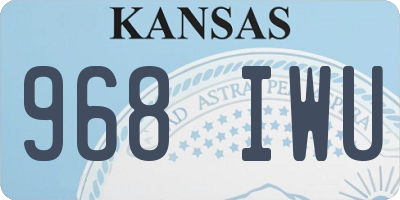 KS license plate 968IWU